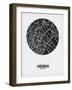 Vienna Street Map Black on White-NaxArt-Framed Art Print