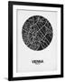 Vienna Street Map Black on White-NaxArt-Framed Art Print