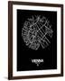 Vienna Street Map Black-NaxArt-Framed Art Print