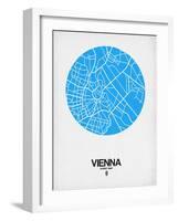 Vienna Street Map Blue-NaxArt-Framed Art Print