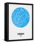 Vienna Street Map Blue-NaxArt-Framed Stretched Canvas