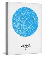 Vienna Street Map Blue-NaxArt-Stretched Canvas