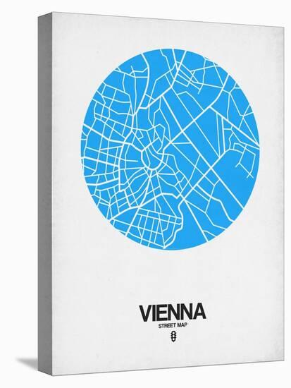 Vienna Street Map Blue-NaxArt-Stretched Canvas