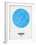 Vienna Street Map Blue-NaxArt-Framed Art Print