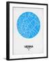 Vienna Street Map Blue-NaxArt-Framed Art Print