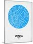 Vienna Street Map Blue-NaxArt-Mounted Art Print