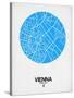 Vienna Street Map Blue-NaxArt-Stretched Canvas