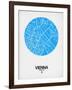 Vienna Street Map Blue-NaxArt-Framed Art Print