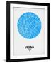 Vienna Street Map Blue-NaxArt-Framed Art Print