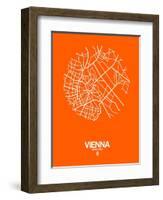 Vienna Street Map Orange-NaxArt-Framed Art Print