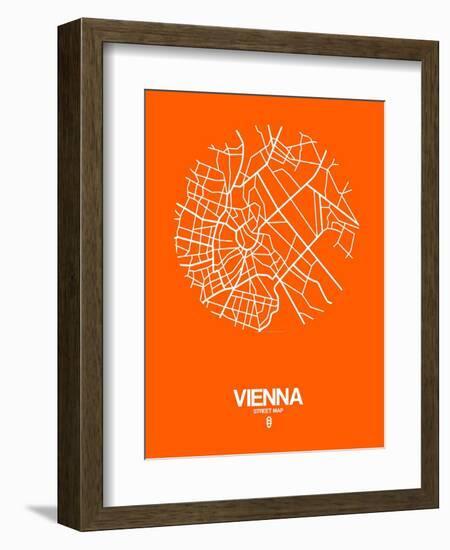 Vienna Street Map Orange-NaxArt-Framed Art Print