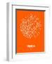 Vienna Street Map Orange-NaxArt-Framed Art Print