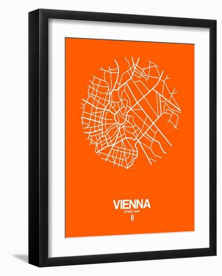 Vienna Street Map Orange-NaxArt-Framed Art Print