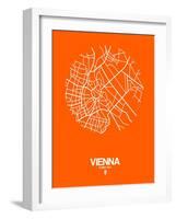 Vienna Street Map Orange-NaxArt-Framed Art Print