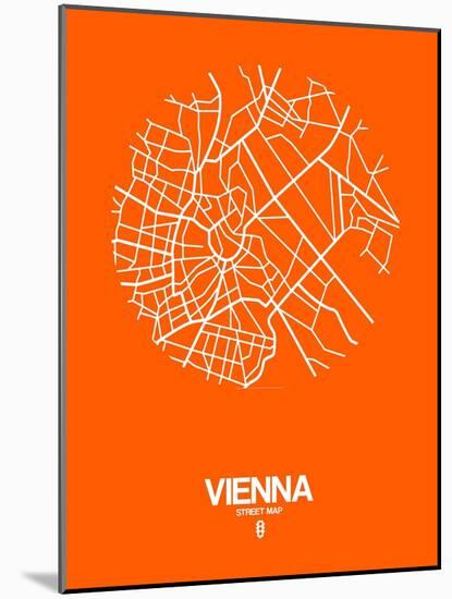 Vienna Street Map Orange-NaxArt-Mounted Art Print