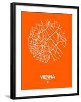 Vienna Street Map Orange-NaxArt-Framed Art Print