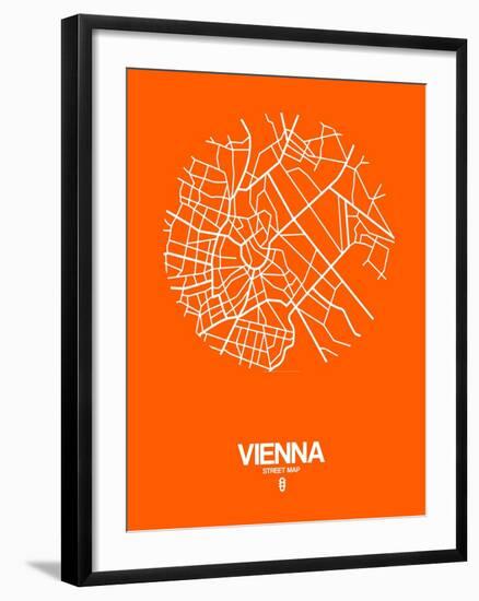 Vienna Street Map Orange-NaxArt-Framed Art Print