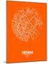 Vienna Street Map Orange-NaxArt-Mounted Art Print