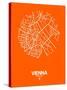 Vienna Street Map Orange-NaxArt-Stretched Canvas