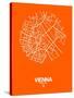 Vienna Street Map Orange-NaxArt-Stretched Canvas