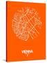 Vienna Street Map Orange-NaxArt-Stretched Canvas