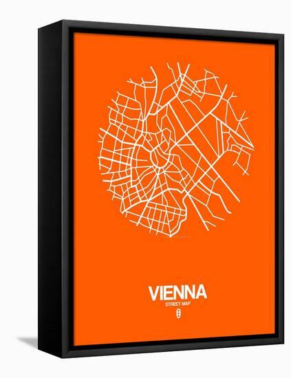 Vienna Street Map Orange-NaxArt-Framed Stretched Canvas