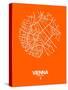 Vienna Street Map Orange-NaxArt-Stretched Canvas