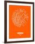 Vienna Street Map Orange-NaxArt-Framed Art Print