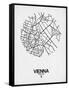 Vienna Street Map White-NaxArt-Framed Stretched Canvas