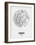 Vienna Street Map White-NaxArt-Framed Art Print