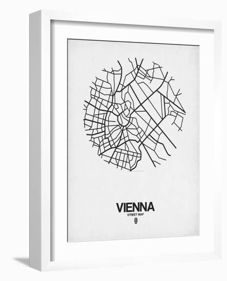 Vienna Street Map White-NaxArt-Framed Art Print