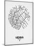 Vienna Street Map White-NaxArt-Mounted Art Print