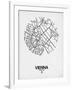 Vienna Street Map White-NaxArt-Framed Art Print