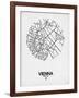 Vienna Street Map White-NaxArt-Framed Art Print