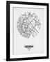 Vienna Street Map White-NaxArt-Framed Art Print