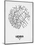 Vienna Street Map White-NaxArt-Mounted Art Print