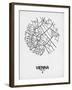 Vienna Street Map White-NaxArt-Framed Art Print