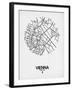 Vienna Street Map White-NaxArt-Framed Art Print