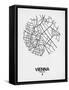 Vienna Street Map White-NaxArt-Framed Stretched Canvas