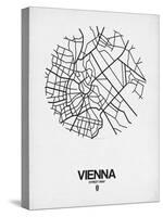 Vienna Street Map White-NaxArt-Stretched Canvas