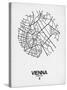 Vienna Street Map White-NaxArt-Stretched Canvas