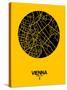 Vienna Street Map Yellow-NaxArt-Stretched Canvas