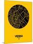Vienna Street Map Yellow-NaxArt-Mounted Art Print