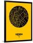 Vienna Street Map Yellow-NaxArt-Framed Art Print