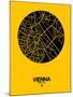 Vienna Street Map Yellow-NaxArt-Mounted Art Print