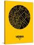 Vienna Street Map Yellow-NaxArt-Stretched Canvas