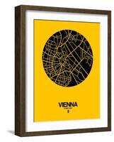 Vienna Street Map Yellow-NaxArt-Framed Art Print