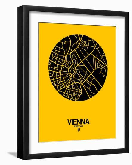 Vienna Street Map Yellow-NaxArt-Framed Art Print