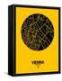 Vienna Street Map Yellow-NaxArt-Framed Stretched Canvas