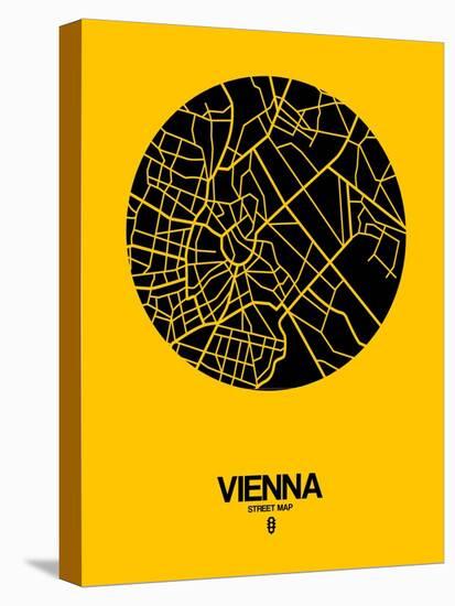 Vienna Street Map Yellow-NaxArt-Stretched Canvas